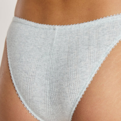 Culotte Brésilienne en Pointelle - Gris Chiné Auralise