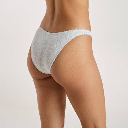 Culotte Brésilienne en Pointelle - Gris Chiné Auralise