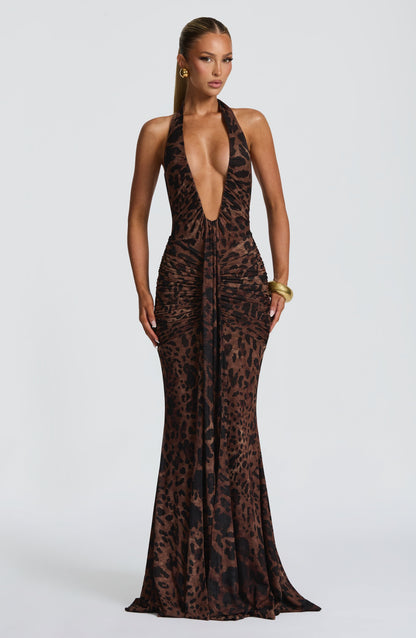 Rosetta Maxi Dress - Leopard Print Auralise