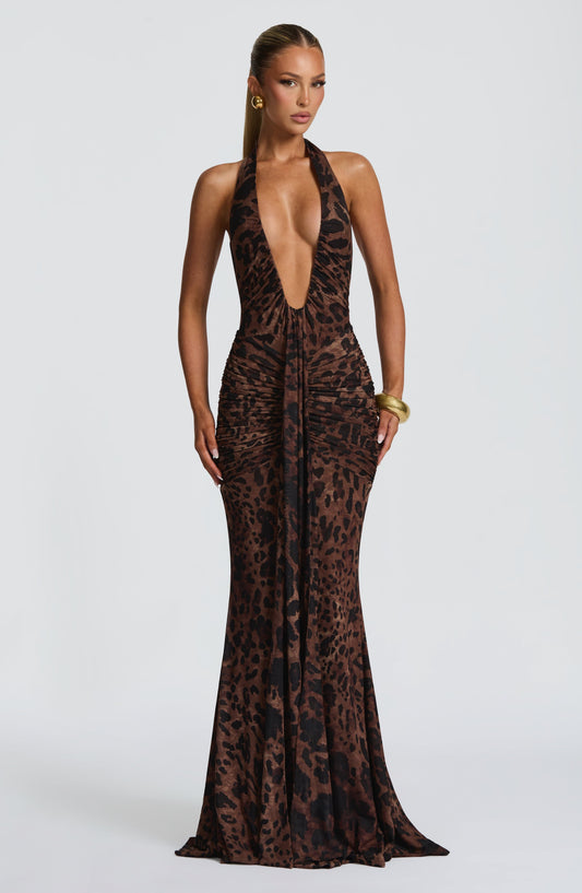 Rosetta Maxi Dress - Leopard Print Auralise
